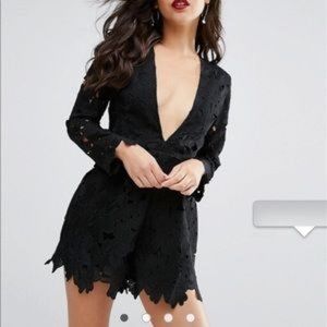 ASOS | Black Lace-Design Romper